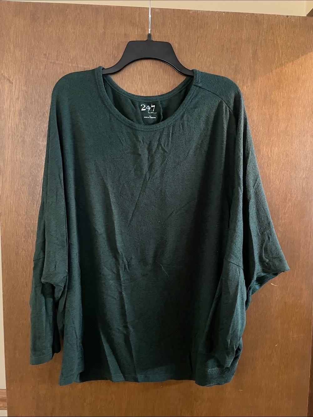 247 Woman Dark Green Oversized Long Sleeve Top